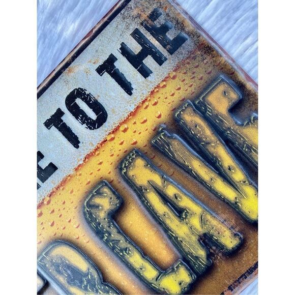 NWT NEW “WELCOME TO THE BEER CAVE” Metal Tin Sign Plaque Rustic Iron Store - Picture 3 of 6
